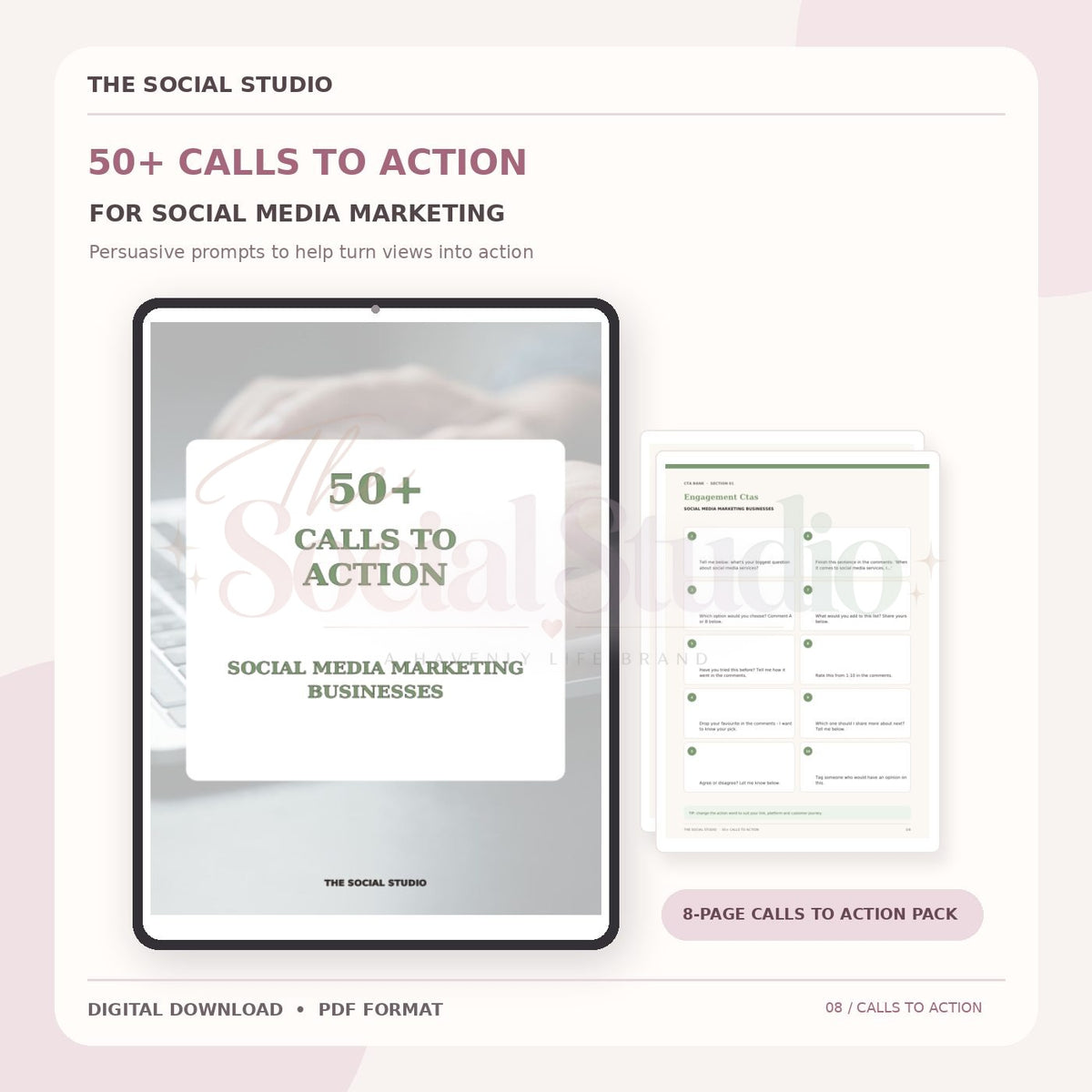 Social Media Marketing – Calls to Action Pack | The Social Studio