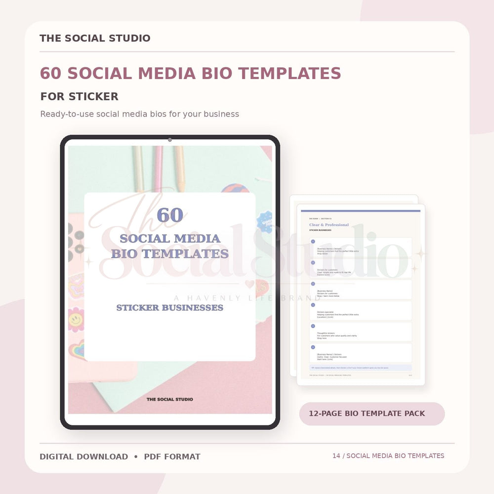 Stickers – Social Media Bio Templates | The Social Studio