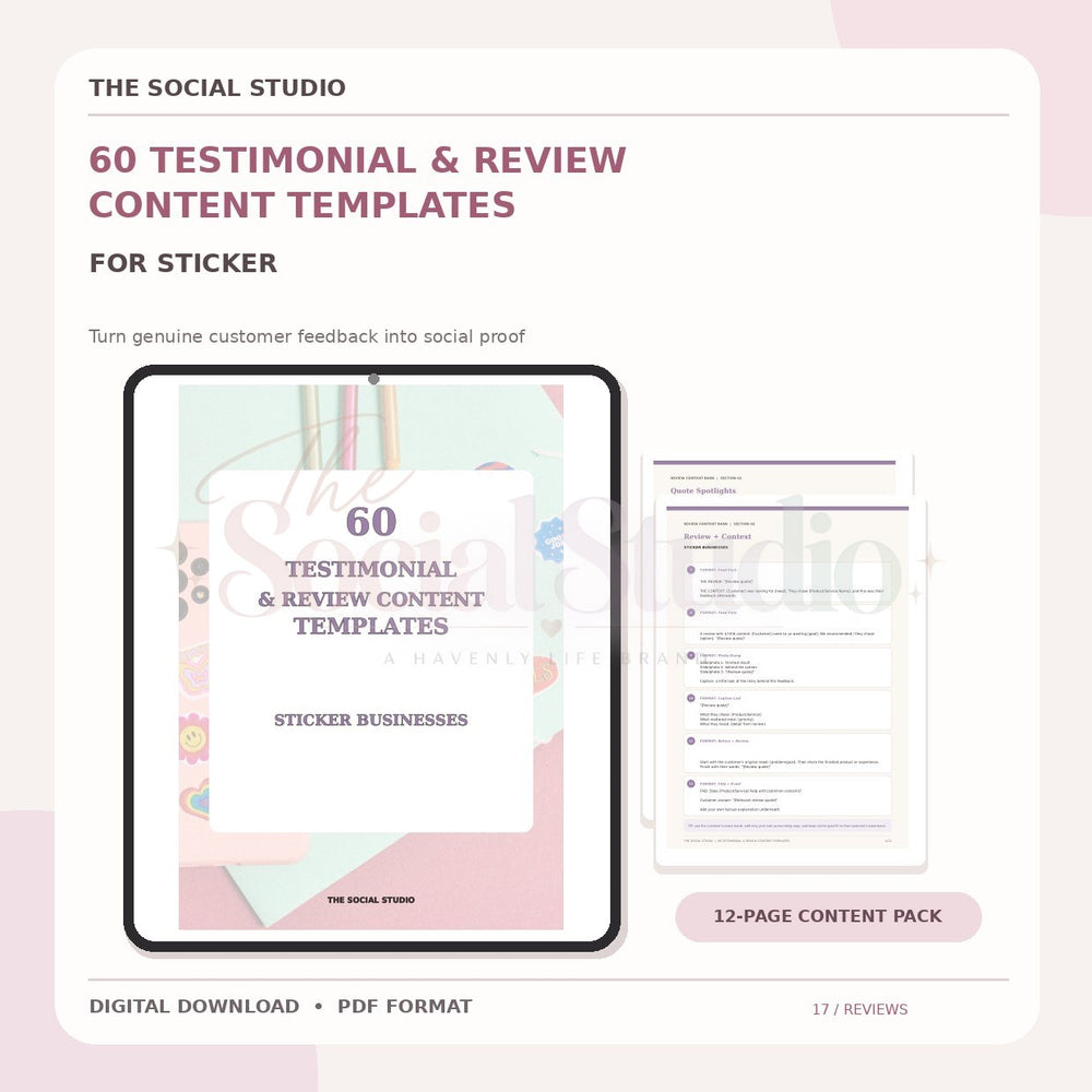Stickers – Testimonial & Review Content Templates | The Social Studio