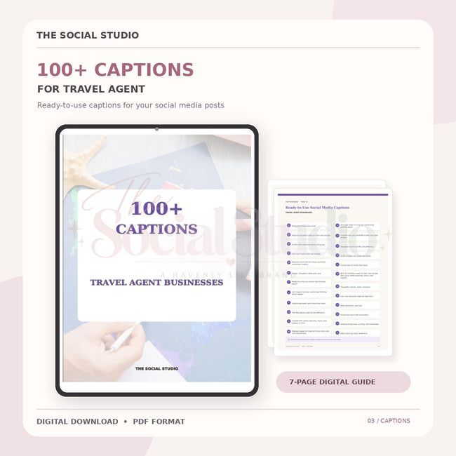 Travel Agents – Caption Pack | The Social Studio