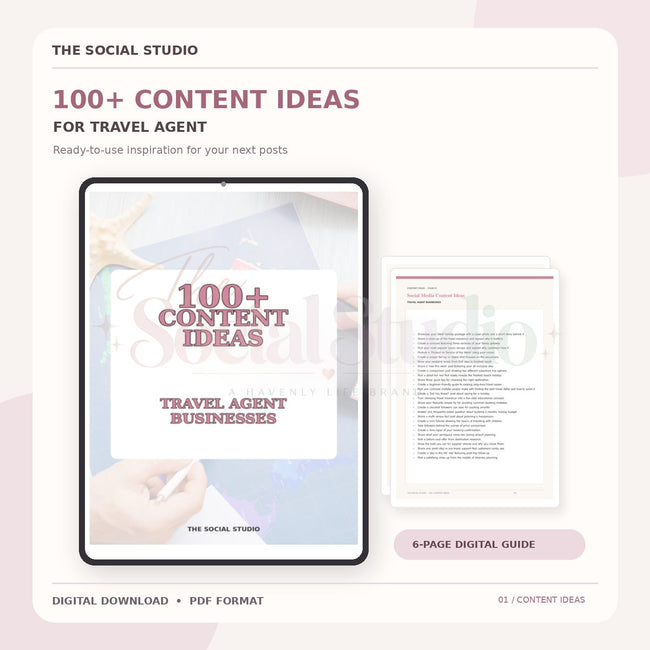 Travel Agents – Content Ideas Pack | The Social Studio