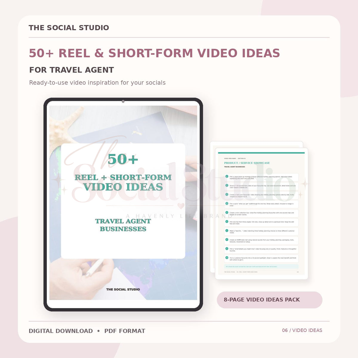 Travel Agents – Reels & Short-Form Video Ideas Pack | The Social Studio