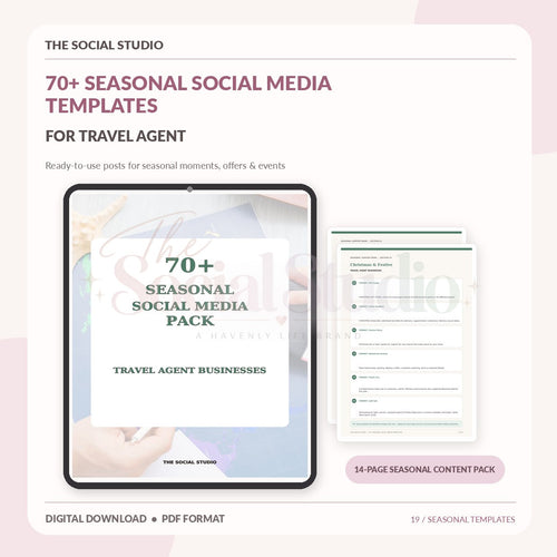 Travel Agents – Seasonal Social Media Pack | The Social Studio