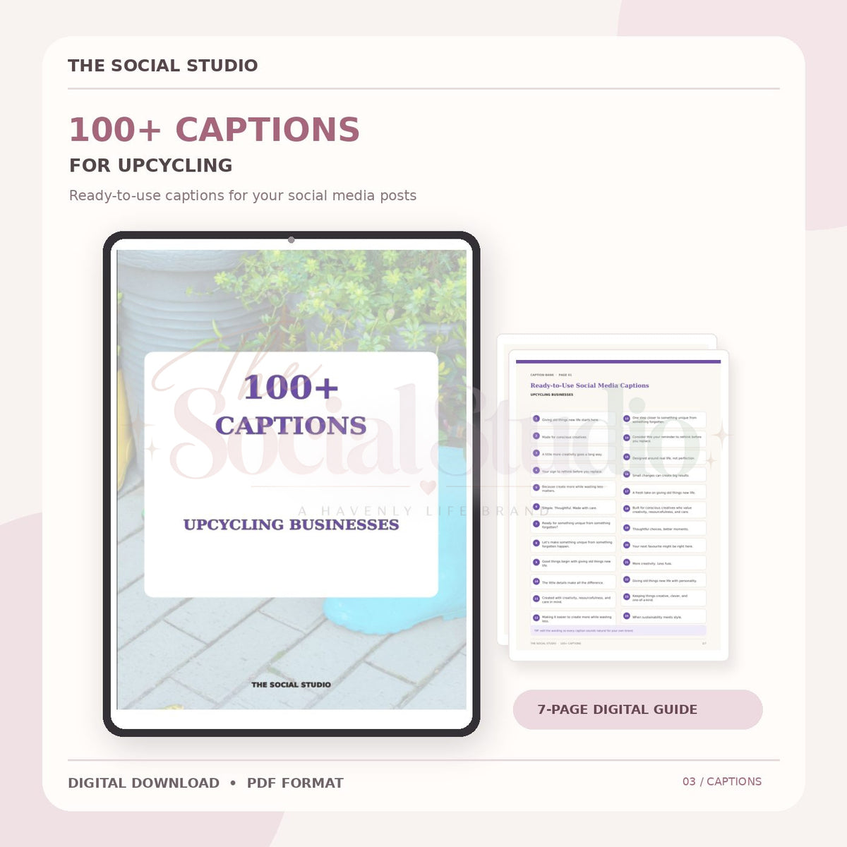 Upcycling – Caption Pack | The Social Studio