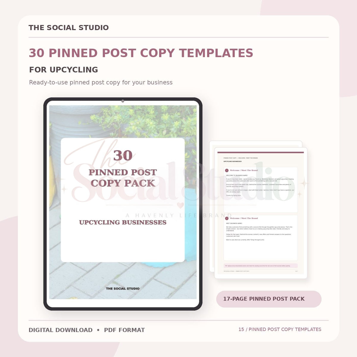 Upcycling – Pinned Post Copy Pack | The Social Studio