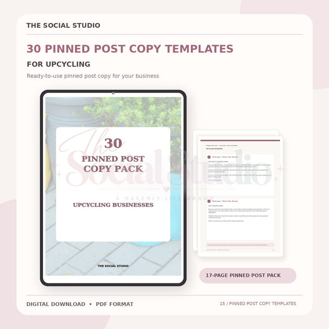 Upcycling – Pinned Post Copy Pack | The Social Studio