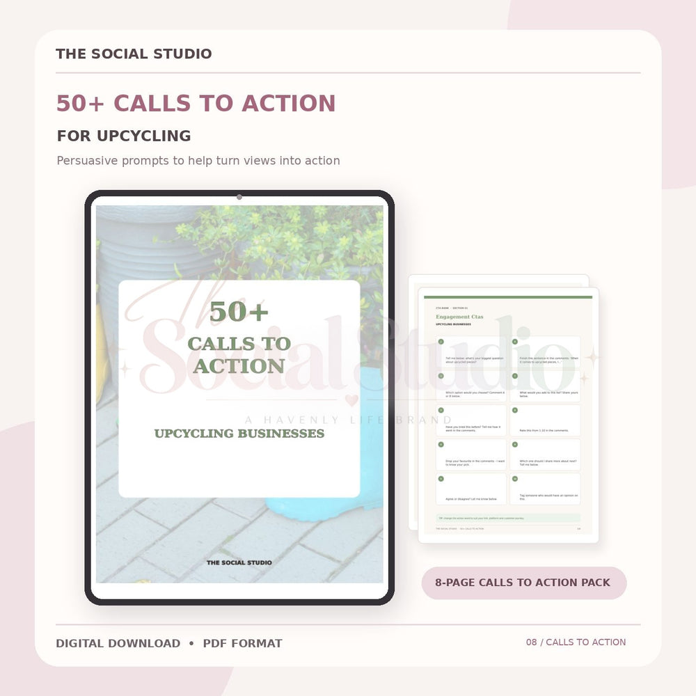 Upcycling – Calls to Action Pack | The Social Studio