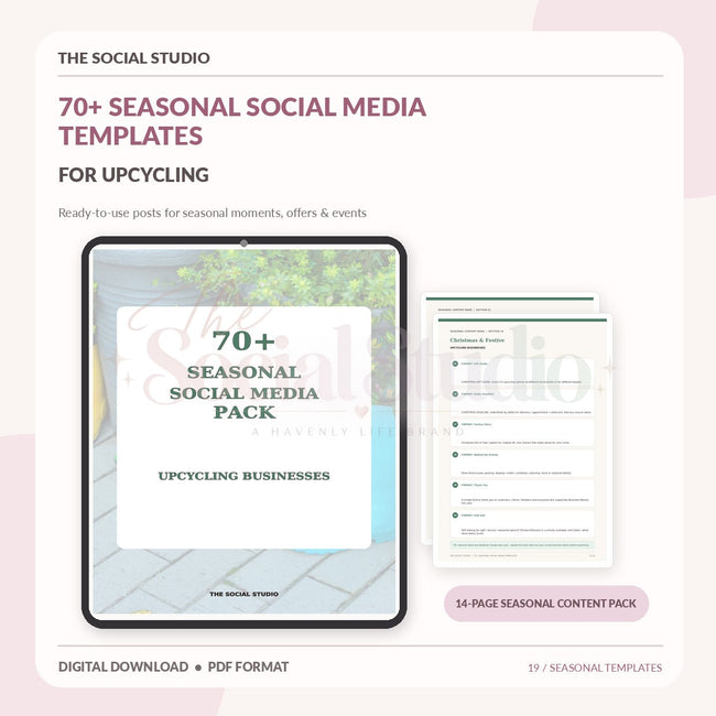 Upcycling – Seasonal Social Media Pack | The Social Studio