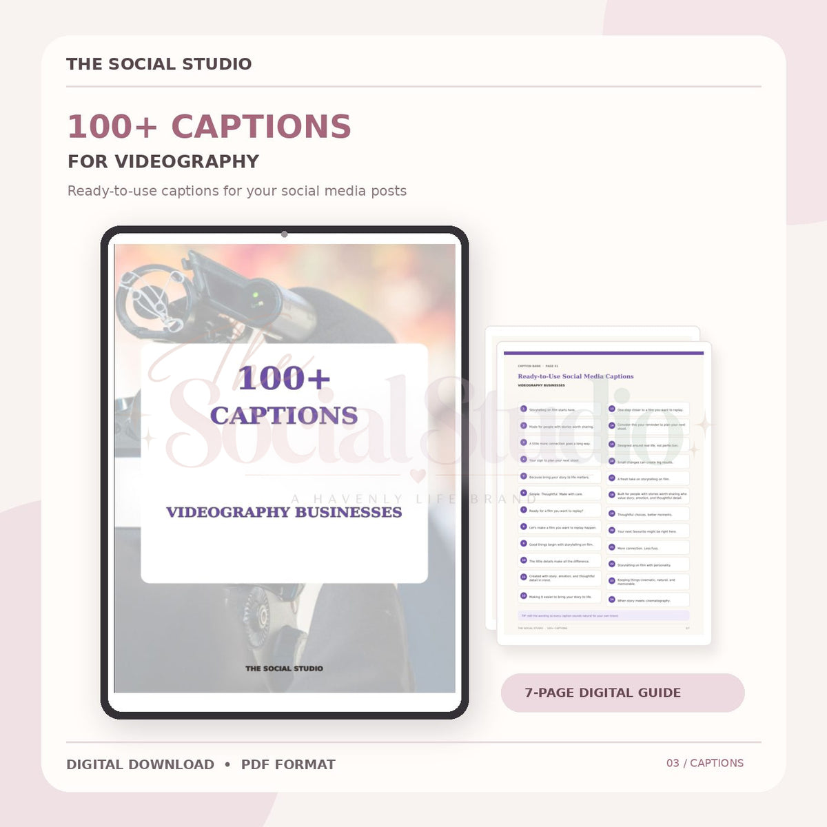 Videography – Caption Pack | The Social Studio