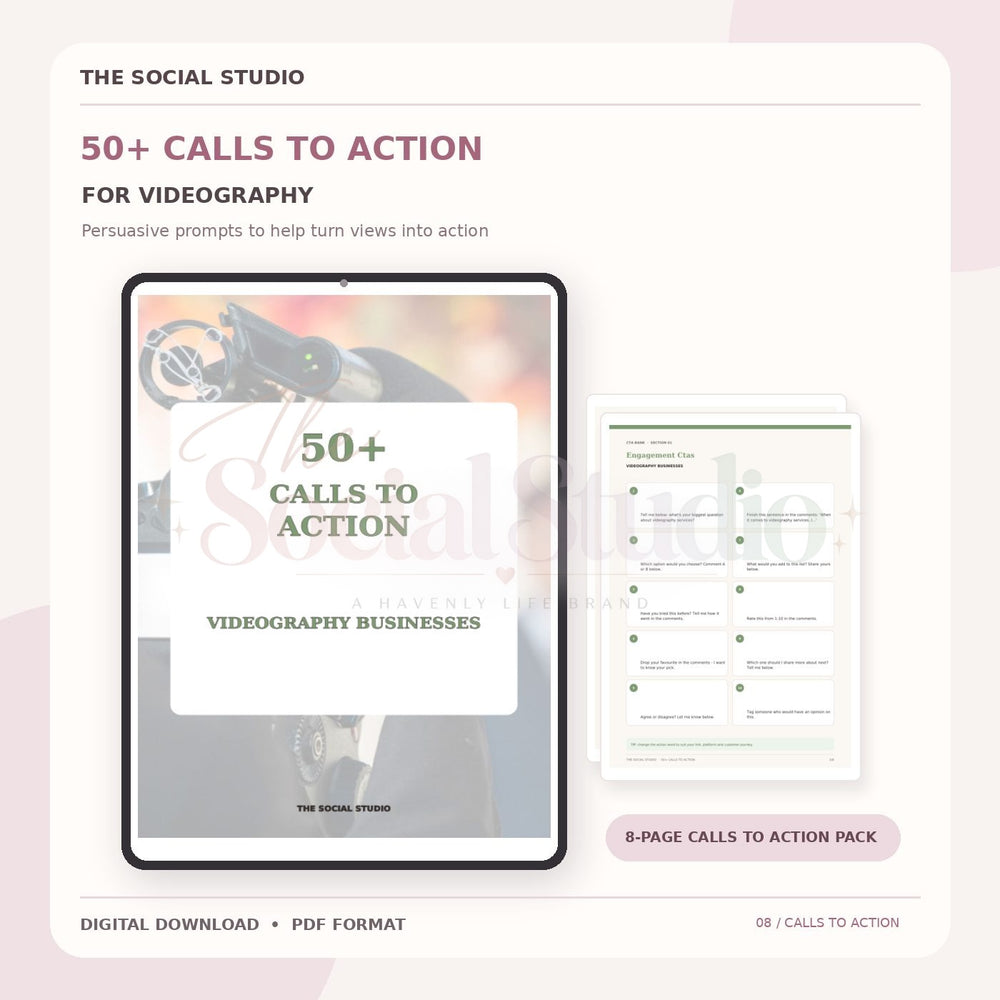 Videography – Calls to Action Pack | The Social Studio