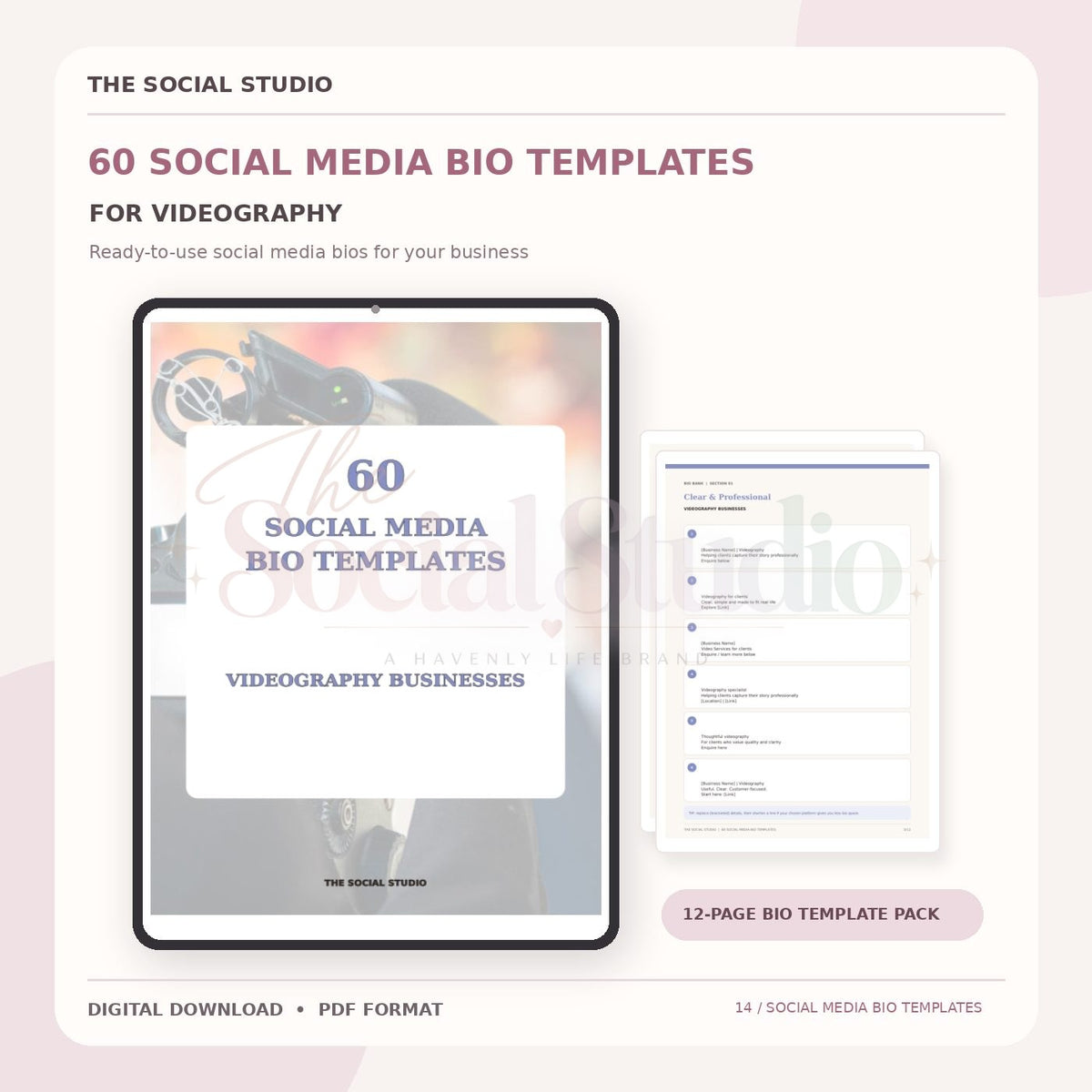 Videography – Social Media Bio Templates | The Social Studio