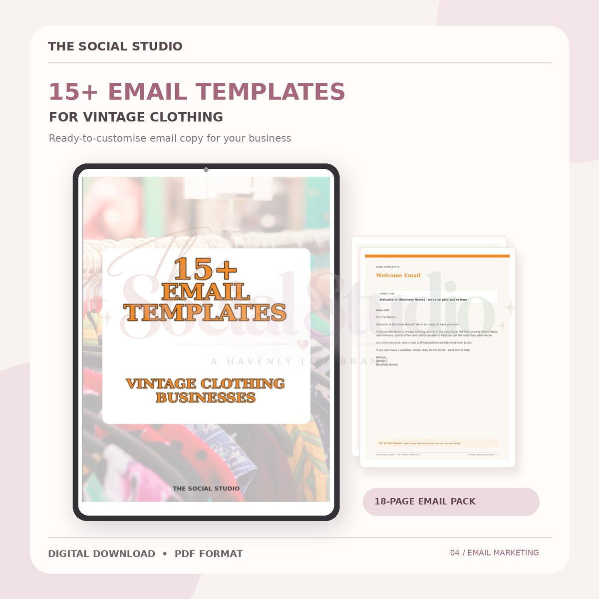 Vintage Clothing – Email Templates Pack | The Social Studio