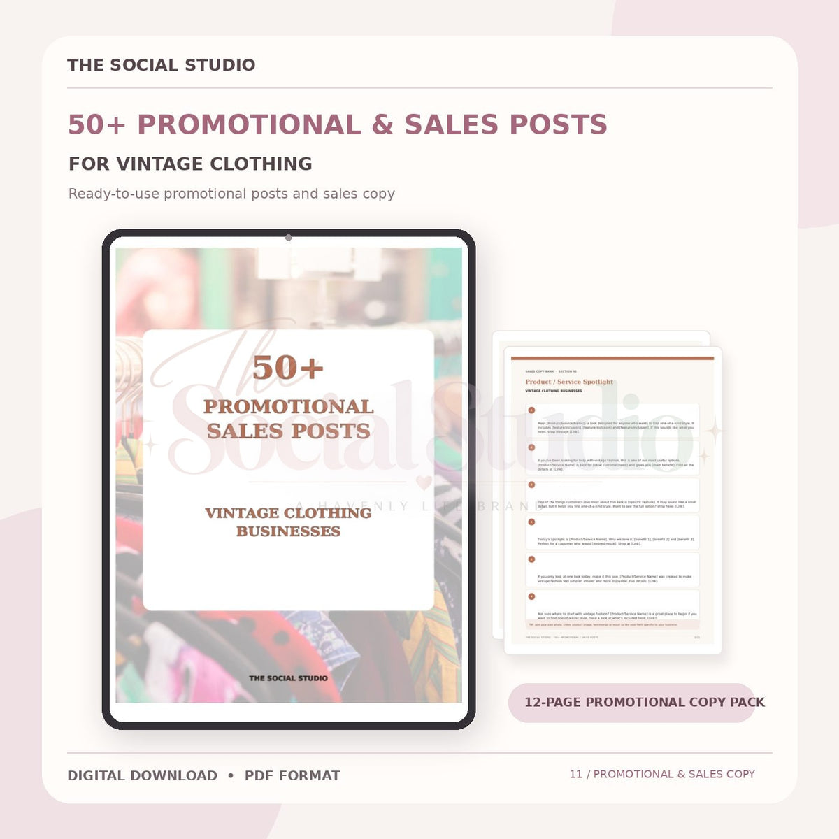 Vintage Clothing – Promotional & Sales Post Templates | The Social Studio