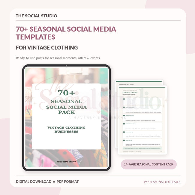 Vintage Clothing – Seasonal Social Media Pack | The Social Studio