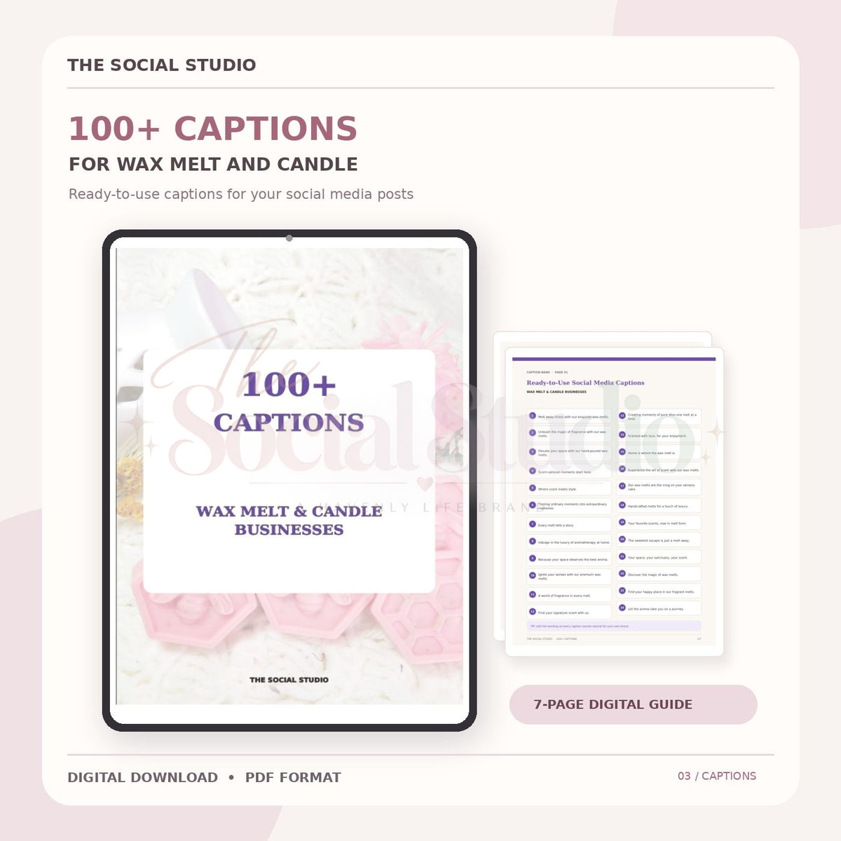 Wax Melts & Candles – Caption Pack | The Social Studio