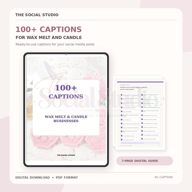 Wax Melts & Candles – Caption Pack | The Social Studio
