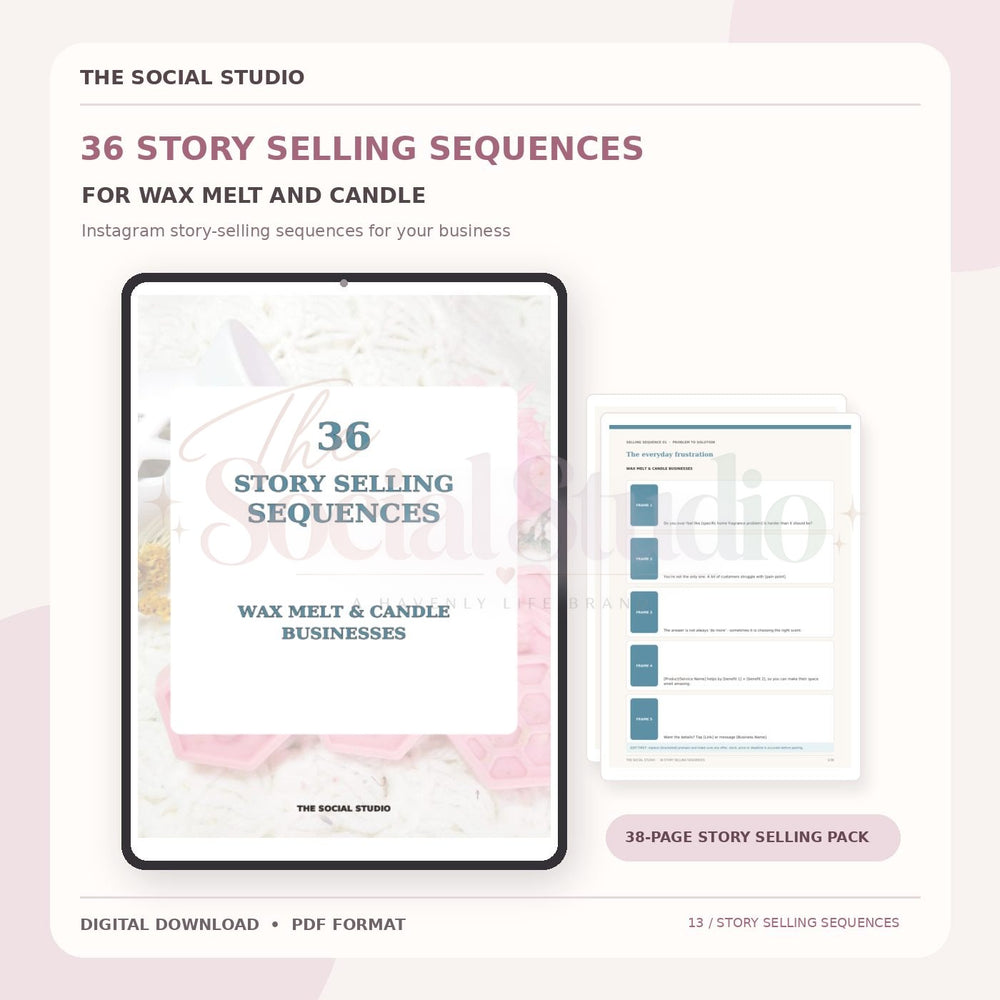 Wax Melts & Candles – Instagram Story Selling Sequences | The Social Studio