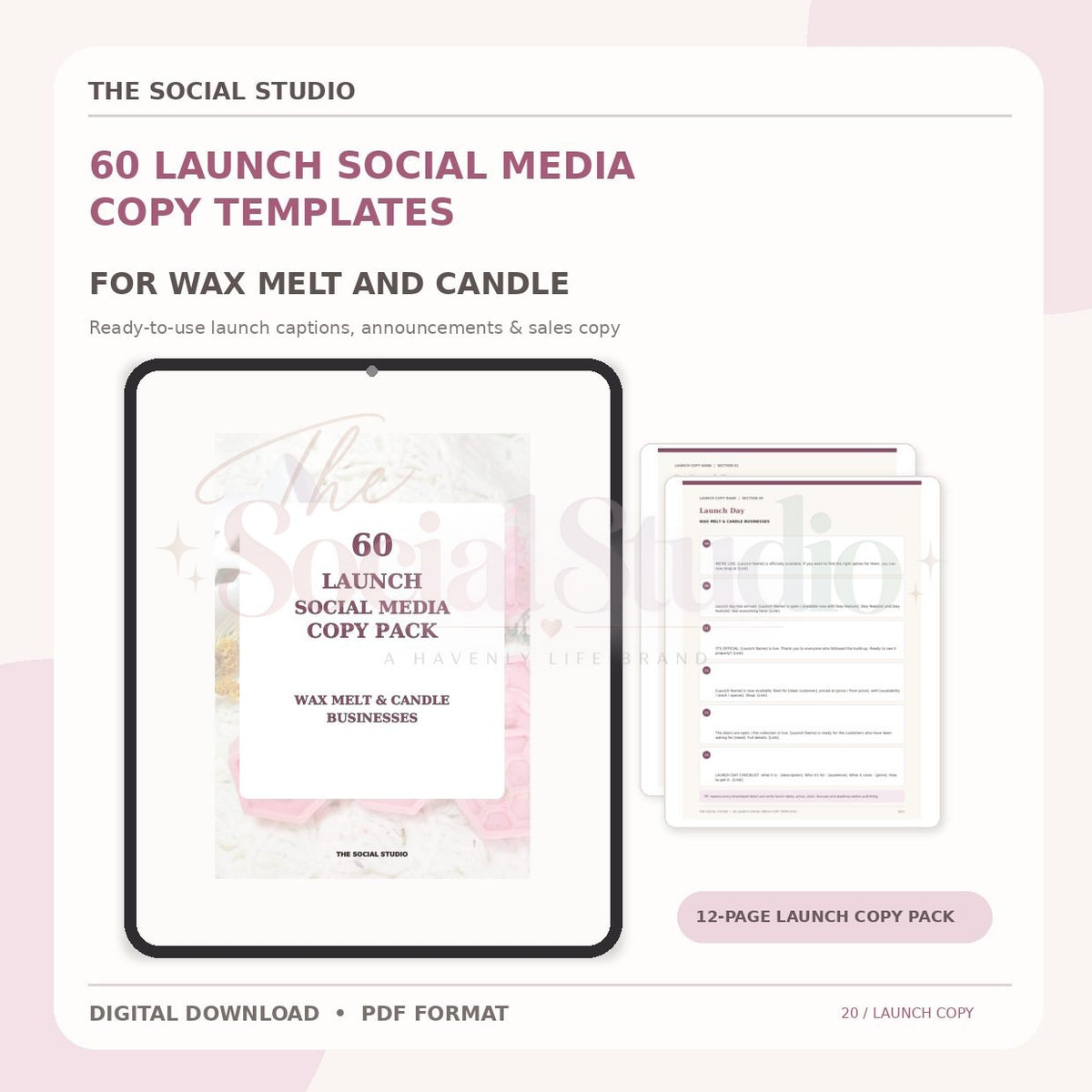 Wax Melts & Candles – Launch Social Media Copy Pack | The Social Studio
