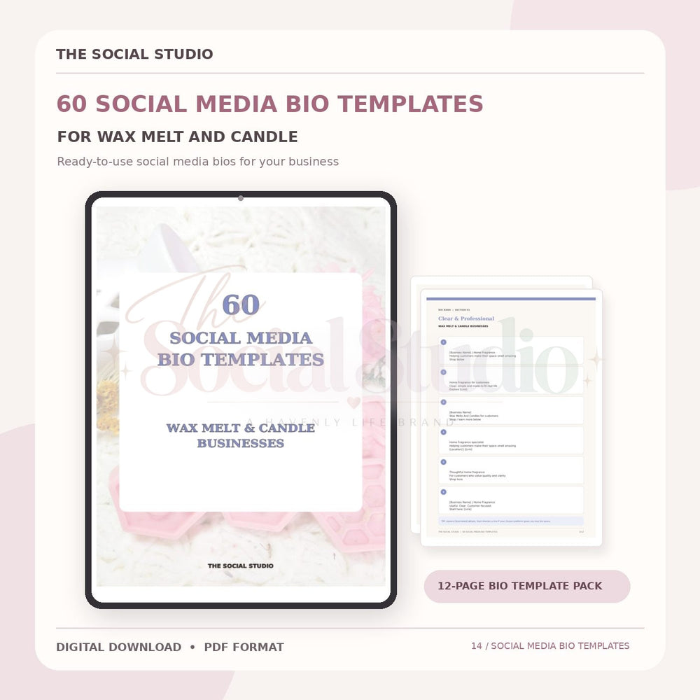 Wax Melts & Candles – Social Media Bio Templates | The Social Studio