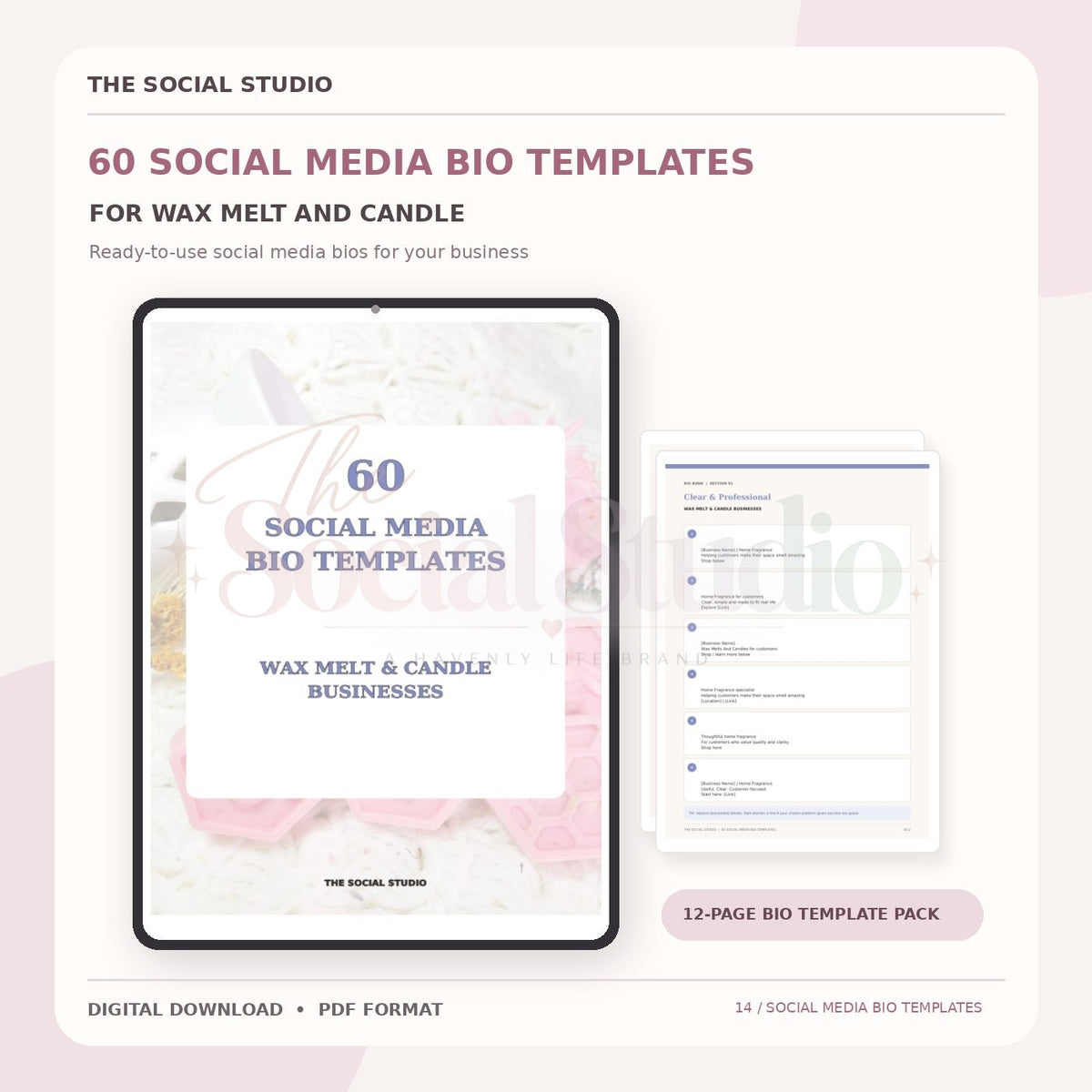 Wax Melts & Candles – Social Media Bio Templates | The Social Studio