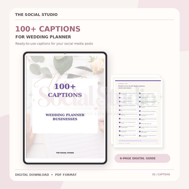 Wedding Planner – Caption Pack | The Social Studio