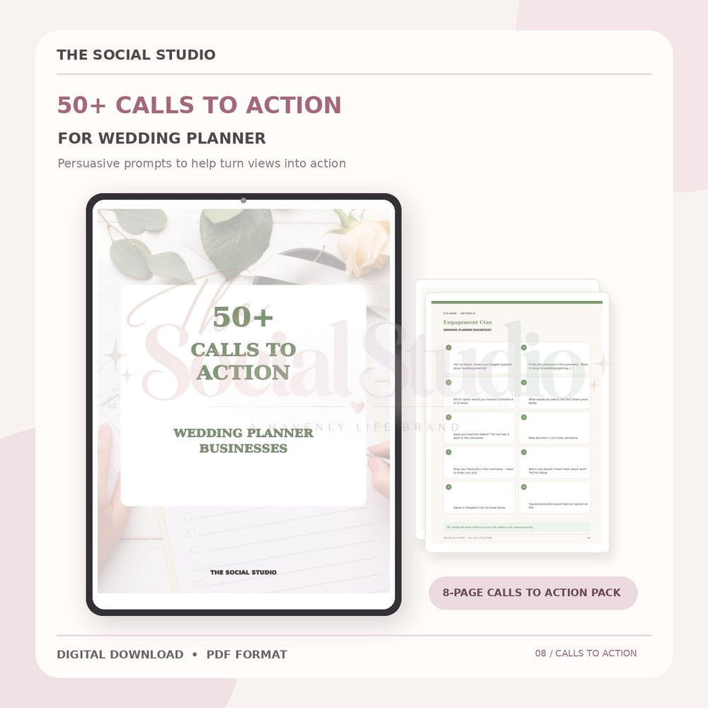 Wedding Planner – Calls to Action Pack | The Social Studio