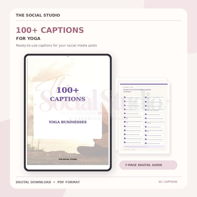 Yoga – Caption Pack | The Social Studio