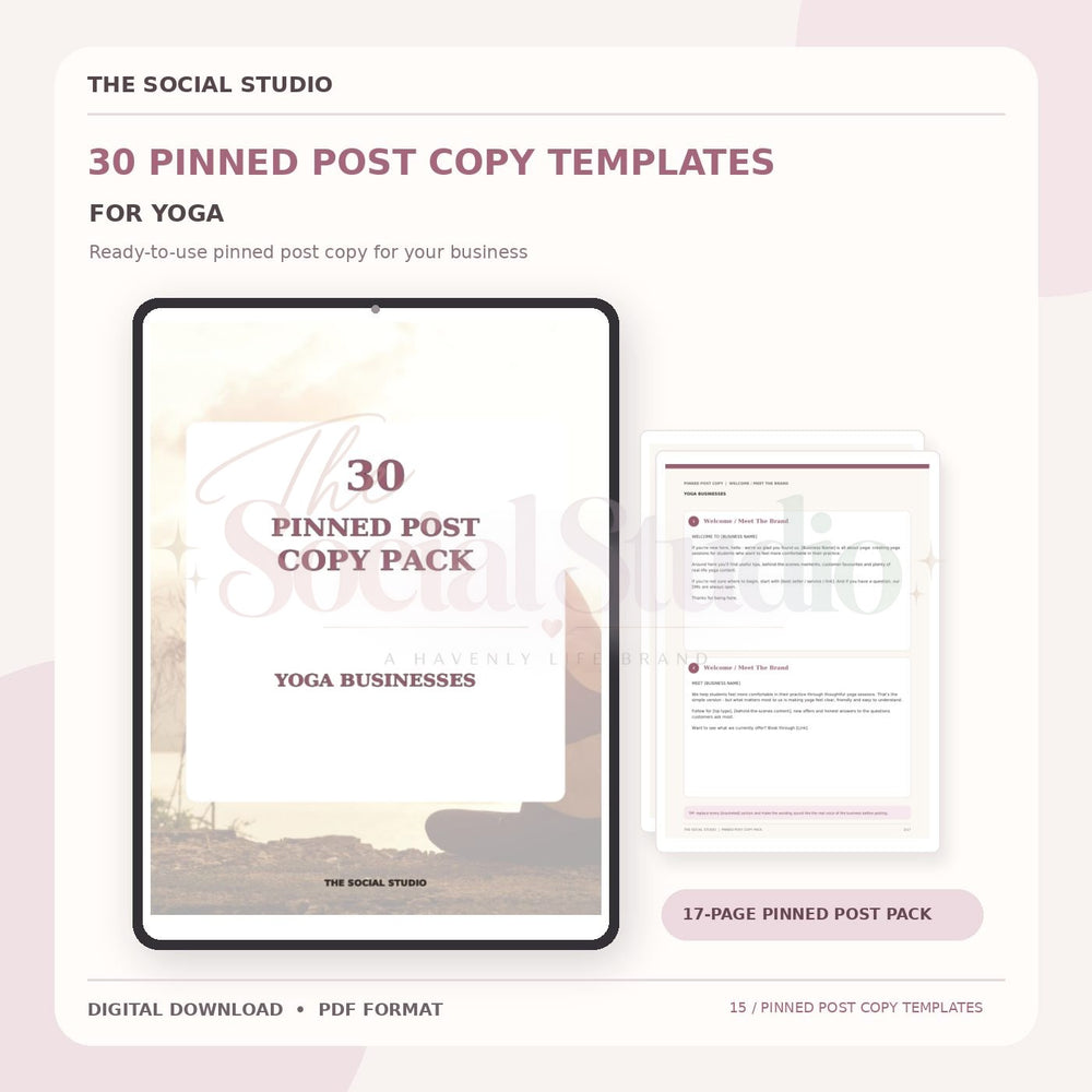 Yoga – Pinned Post Copy Pack | The Social Studio