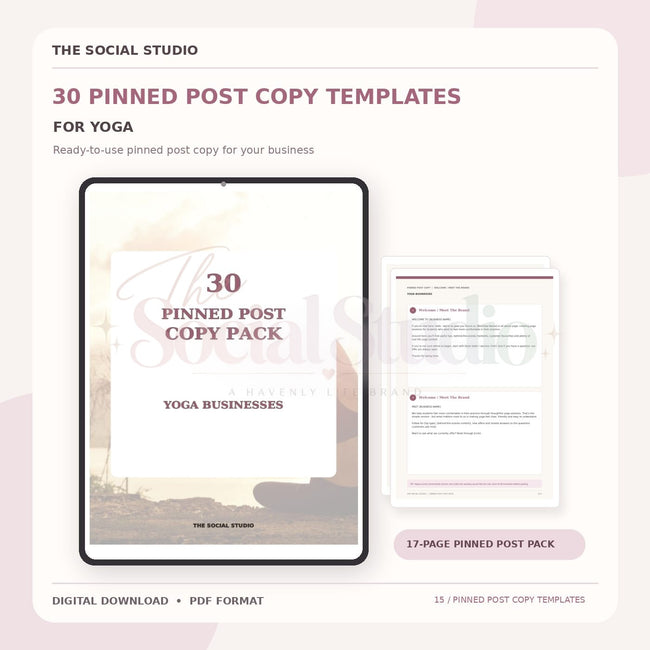 Yoga – Pinned Post Copy Pack | The Social Studio