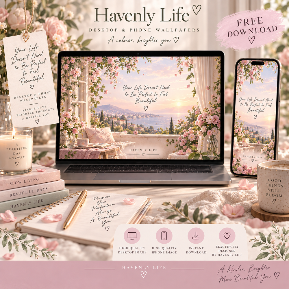 Your Life Doesn't Need to Be Perfect to Feel Beautiful FREE Desktop & iPhone Wallpaper