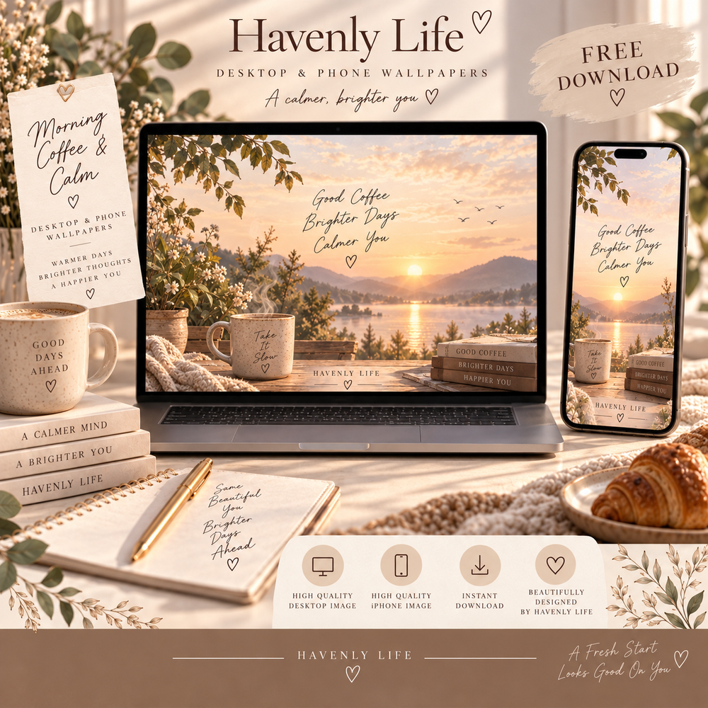 Morning Coffee & Calm FREE Desktop & iPhone Wallpaper